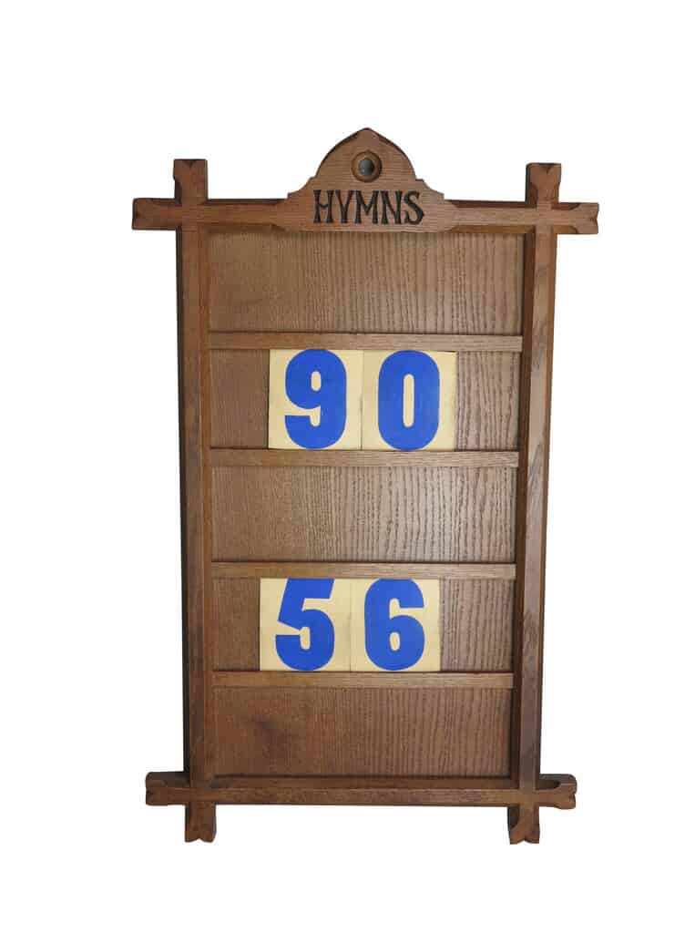 Victorian Wall Mounted Oak Church Hymn Board