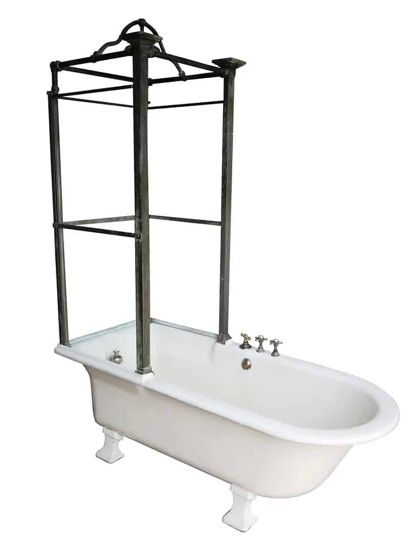Original Antique Cast Iron Canopy Bath
