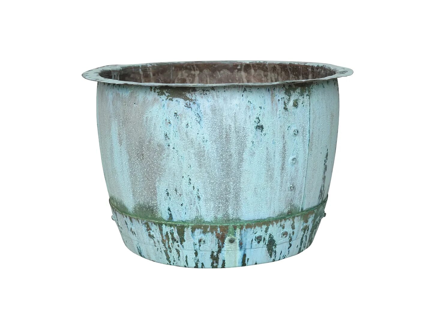 Original Victorian Antique Solid Copper Garden Planter - 6075a