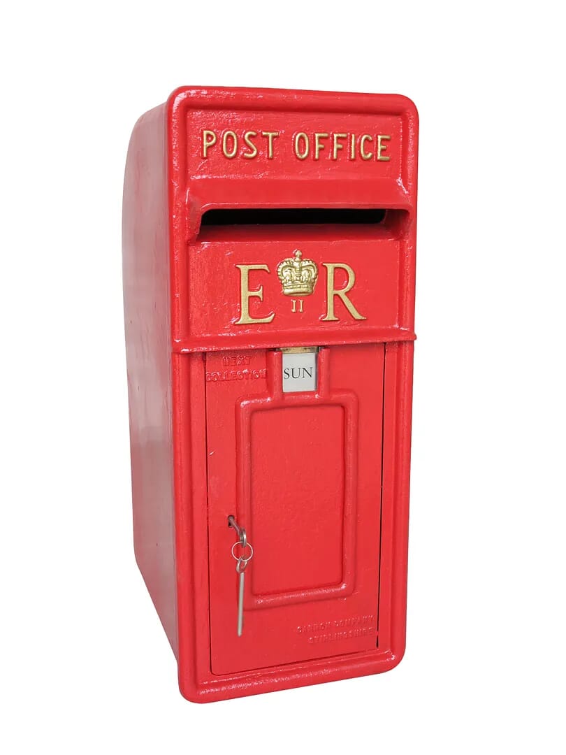 Refurbished Red Post Office Pole Mounted ER II Post Box - 8596