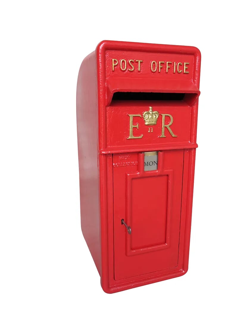 Original Red Post Office Pole Mounted ER II Post Box - 8412