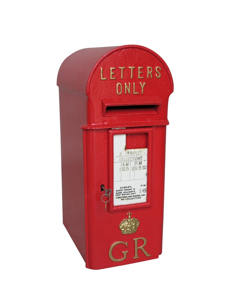 Original Cast Iron GR Pole Mounted Royal Mail Post Box  - 8594