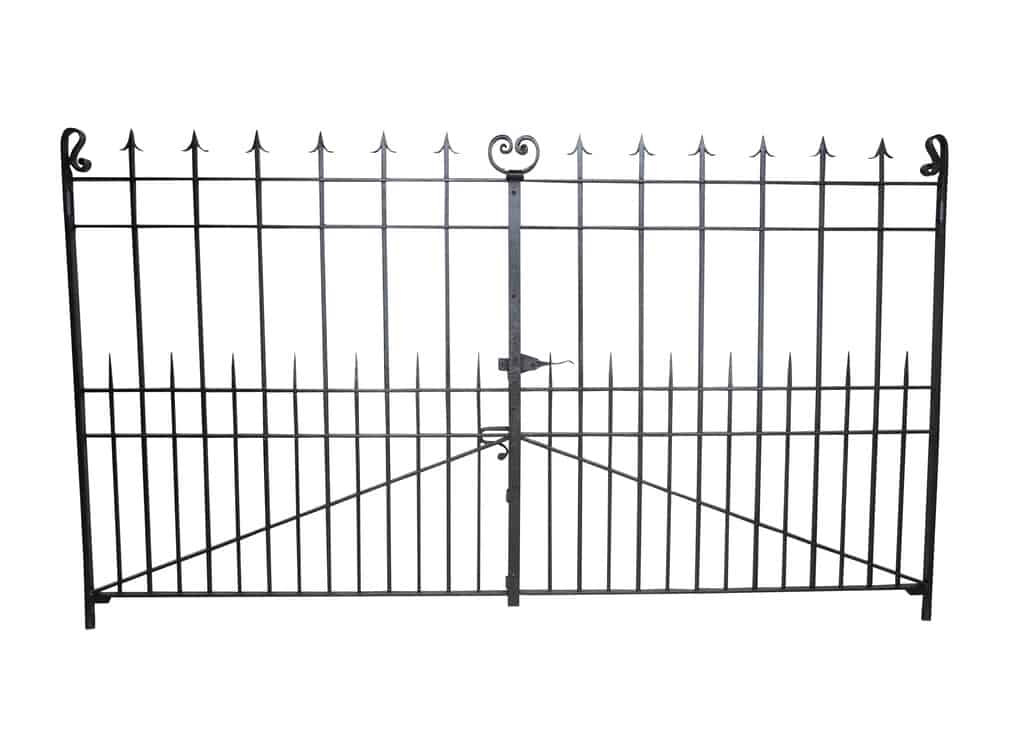 Pair of Large Wrought Iron Driveway Gates & Hinges
