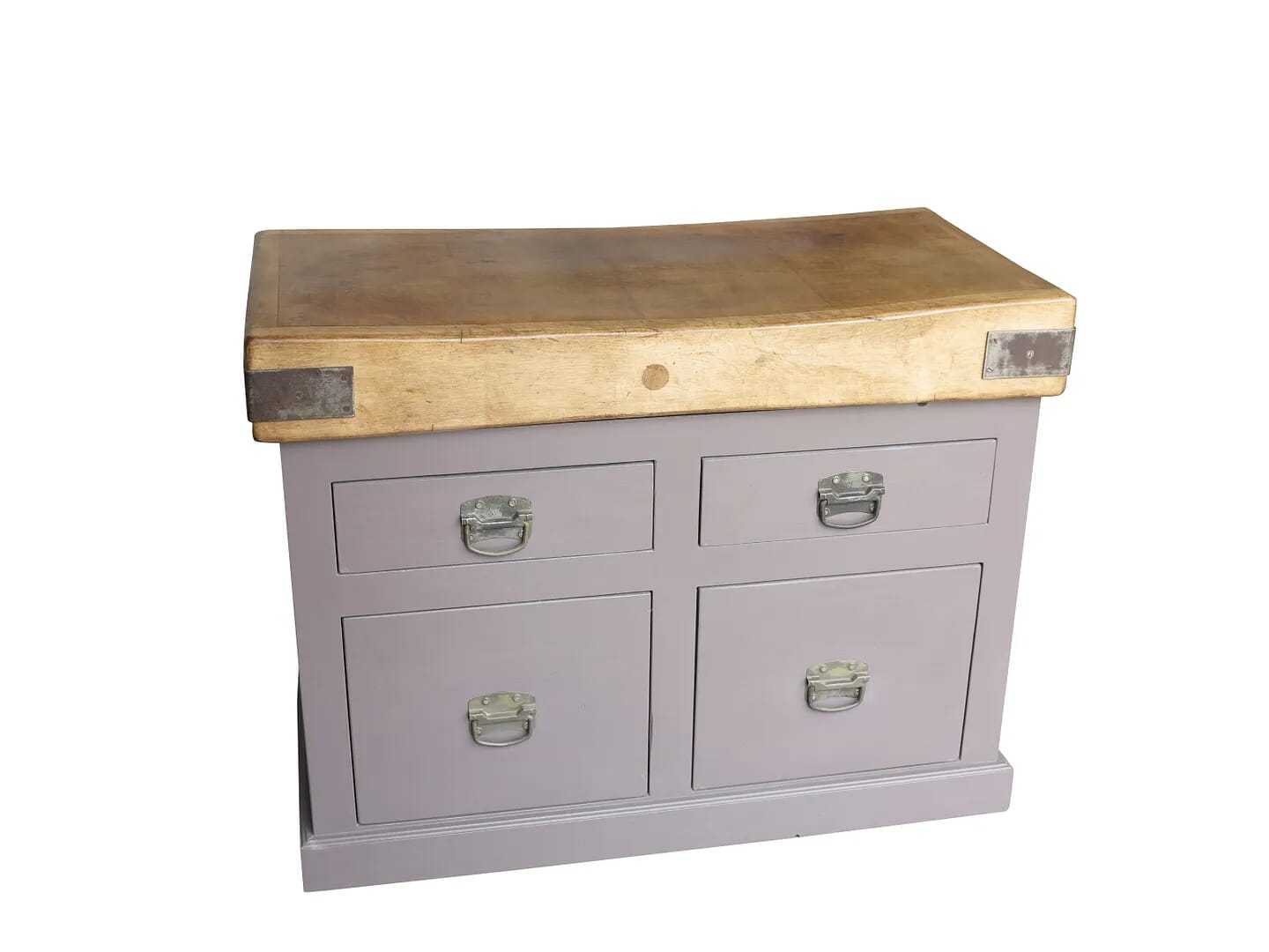 Original Antique Butchers Chopping Block Top & Base - 8607
