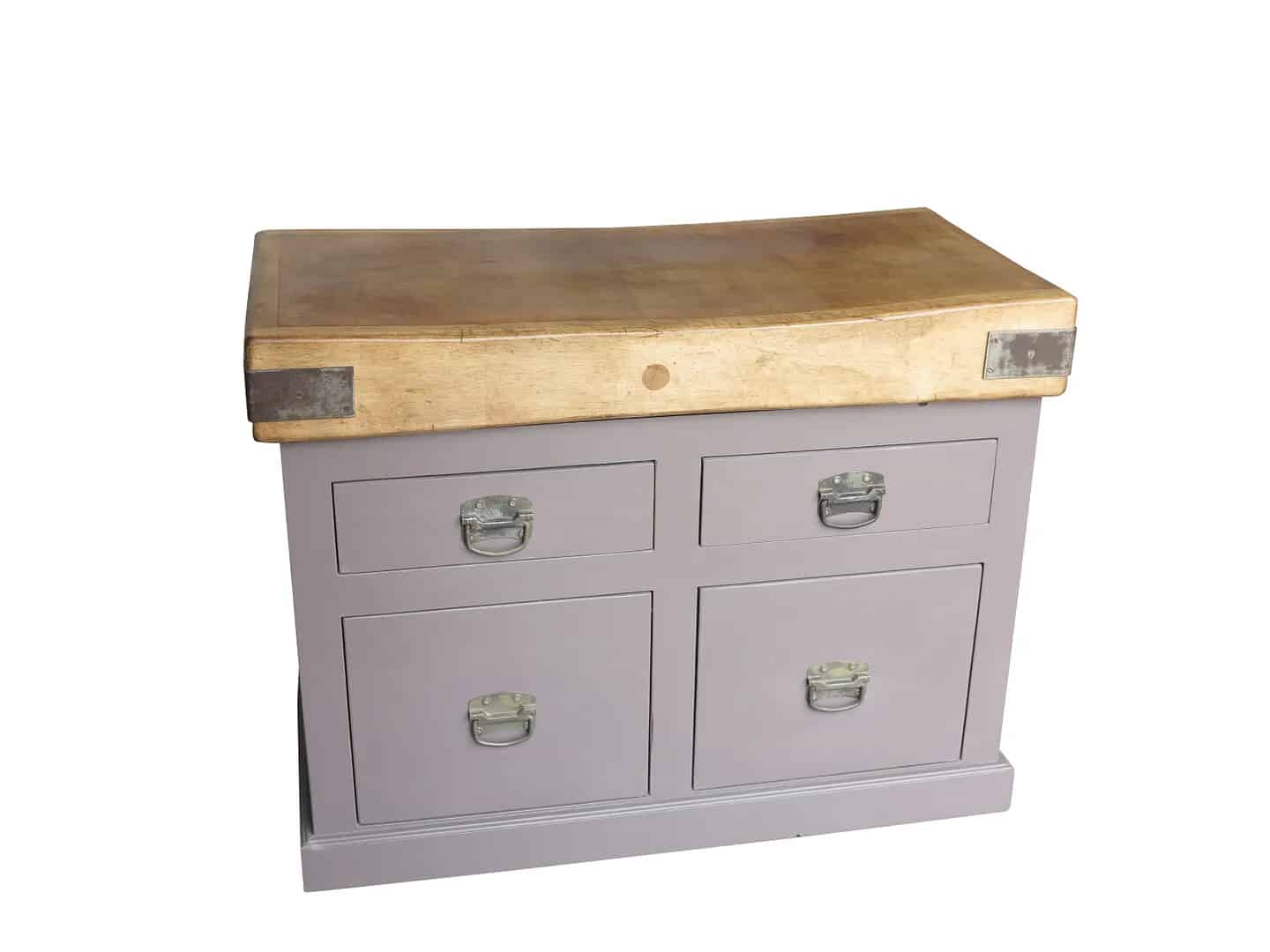 Original Antique Butchers Chopping Block Top & Base