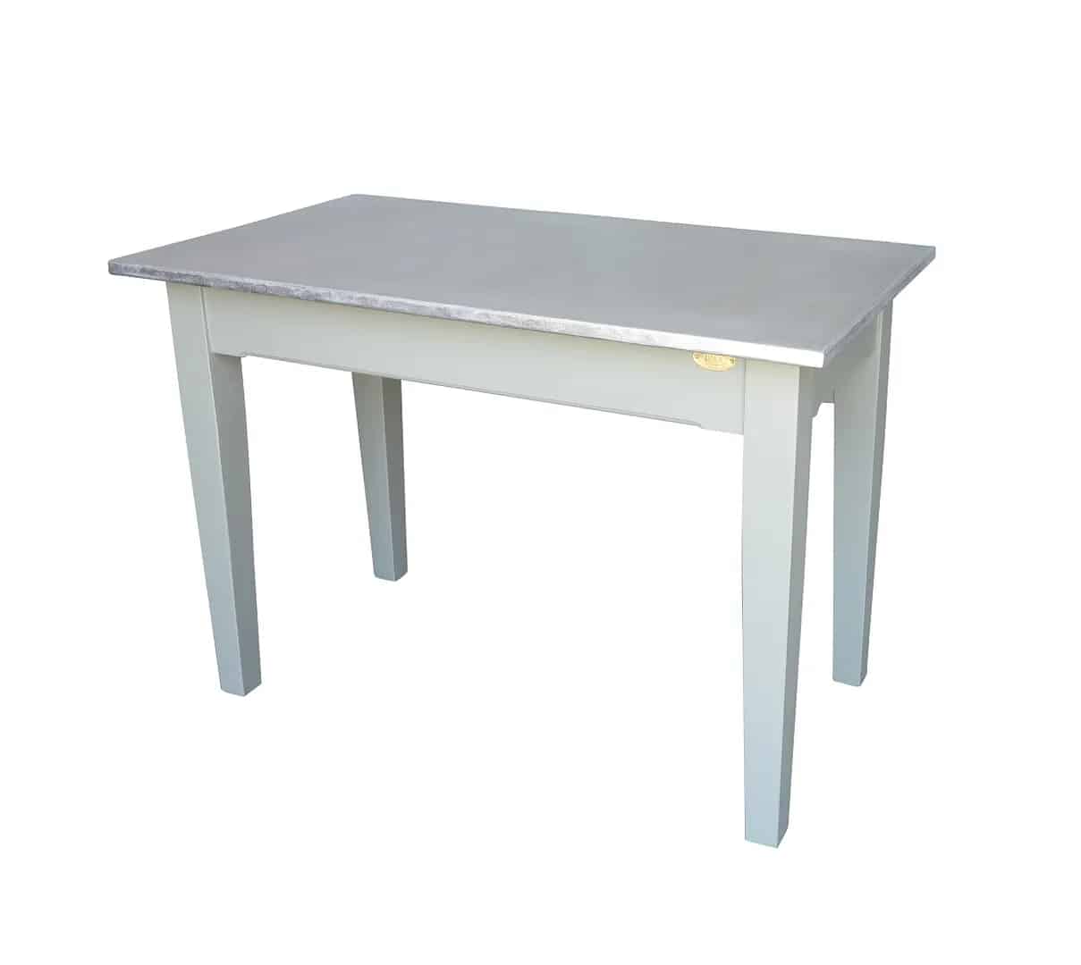 Handmade Small Matt Zinc Top Dining Table