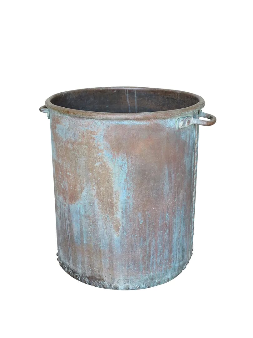 Original Large Copper Outdoor Pot / Planter with Handles - 8608