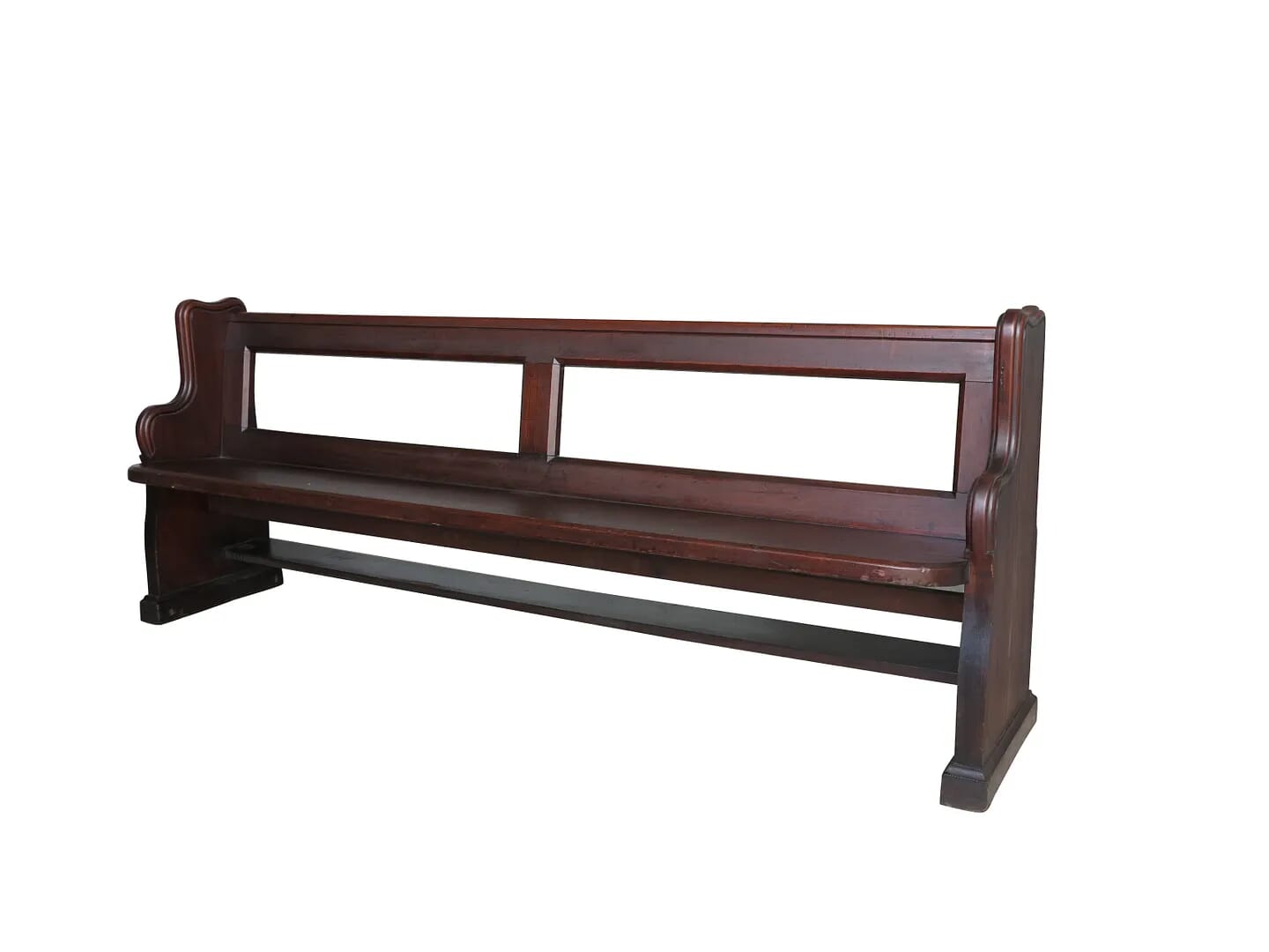 Dark Antique Pitch Pine Church or Chapel Pew - 8620