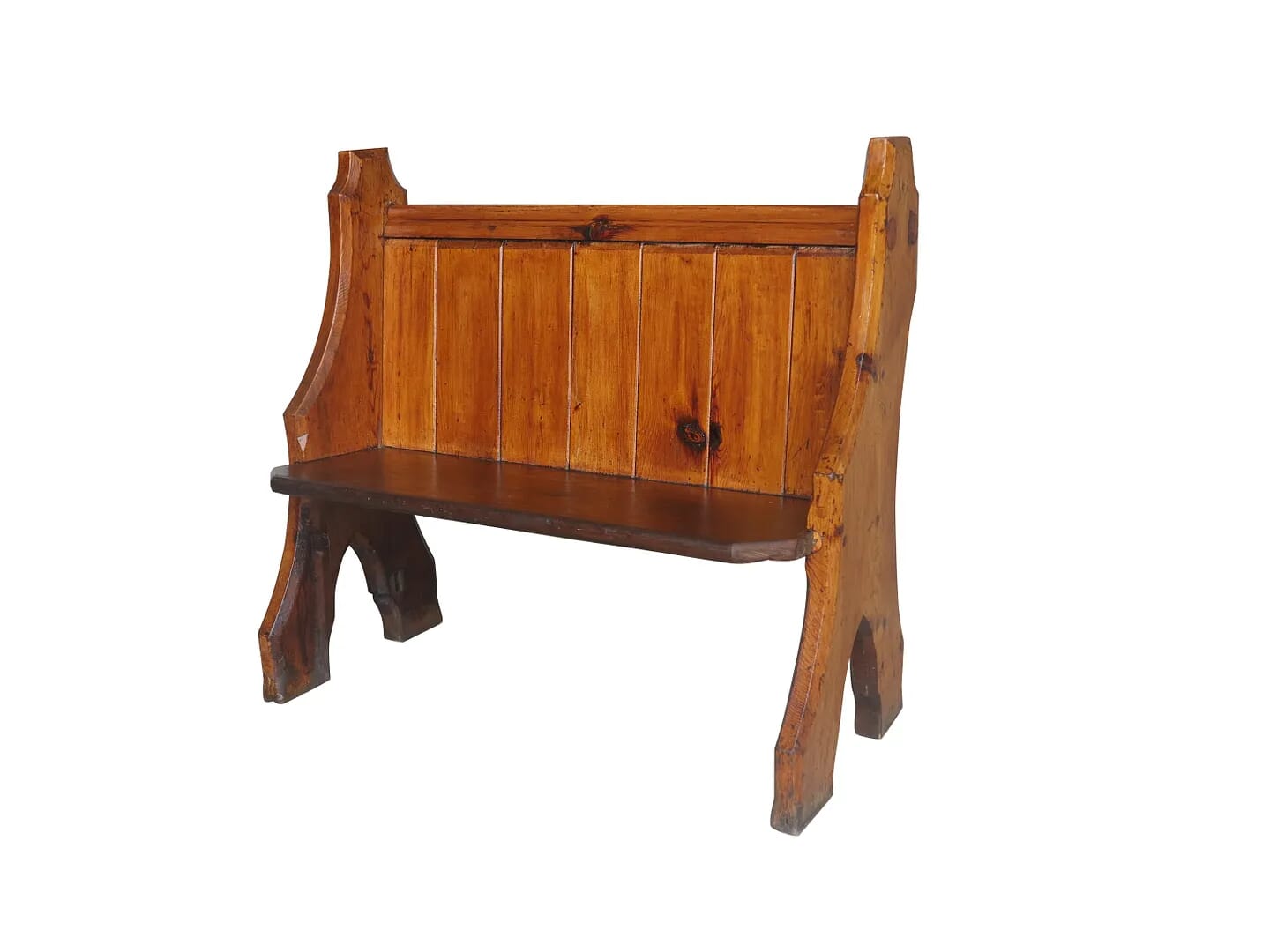 Antique Salvaged Small Pine Church or Chapel Pew - 8624