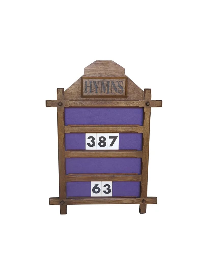 Original Oak Wall Mounted Church / Chapel Hymn Board - 8639