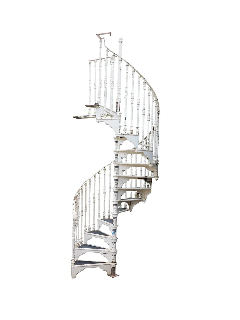 Reclaimed Cast Iron Spiral Staircase With Landing Plate - 8492