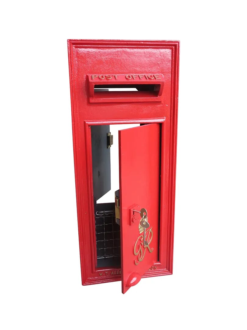 Cast Iron Wall Mounted Original Post Box with Rear Door - 8585