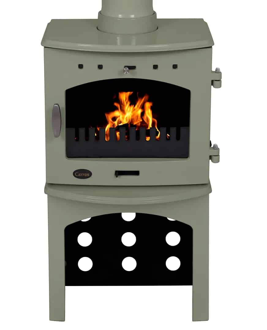 Carron Enamel Log Store - Sage Green Finish