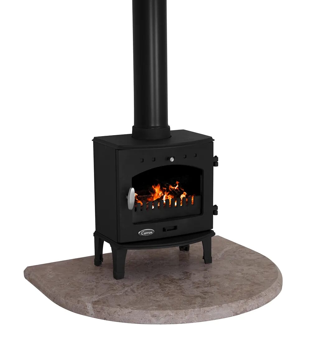 Travertine Curved Hearth For Carron Stoves  - HEF295