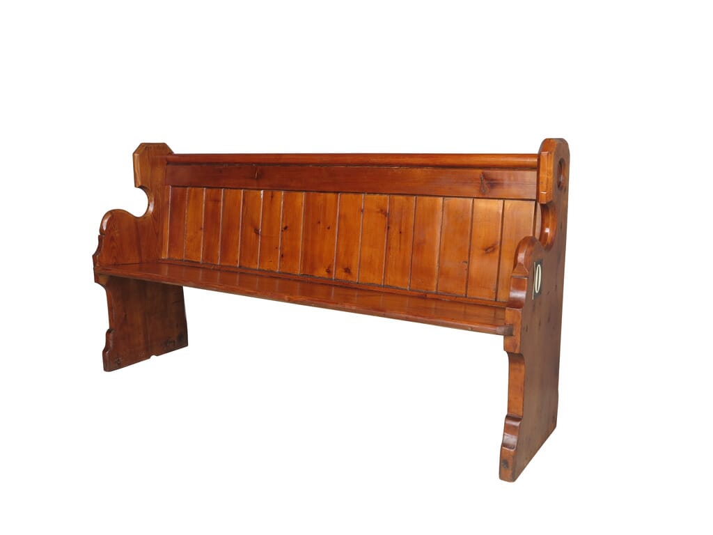 Antique Salvaged Pine Church or Chapel Pew 68" Long - 8638