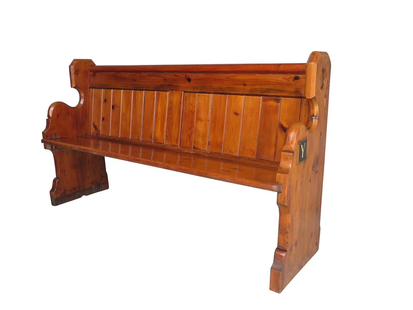 Antique Salvaged Pine Church or Chapel Pew 62 3/4" Long - 8631