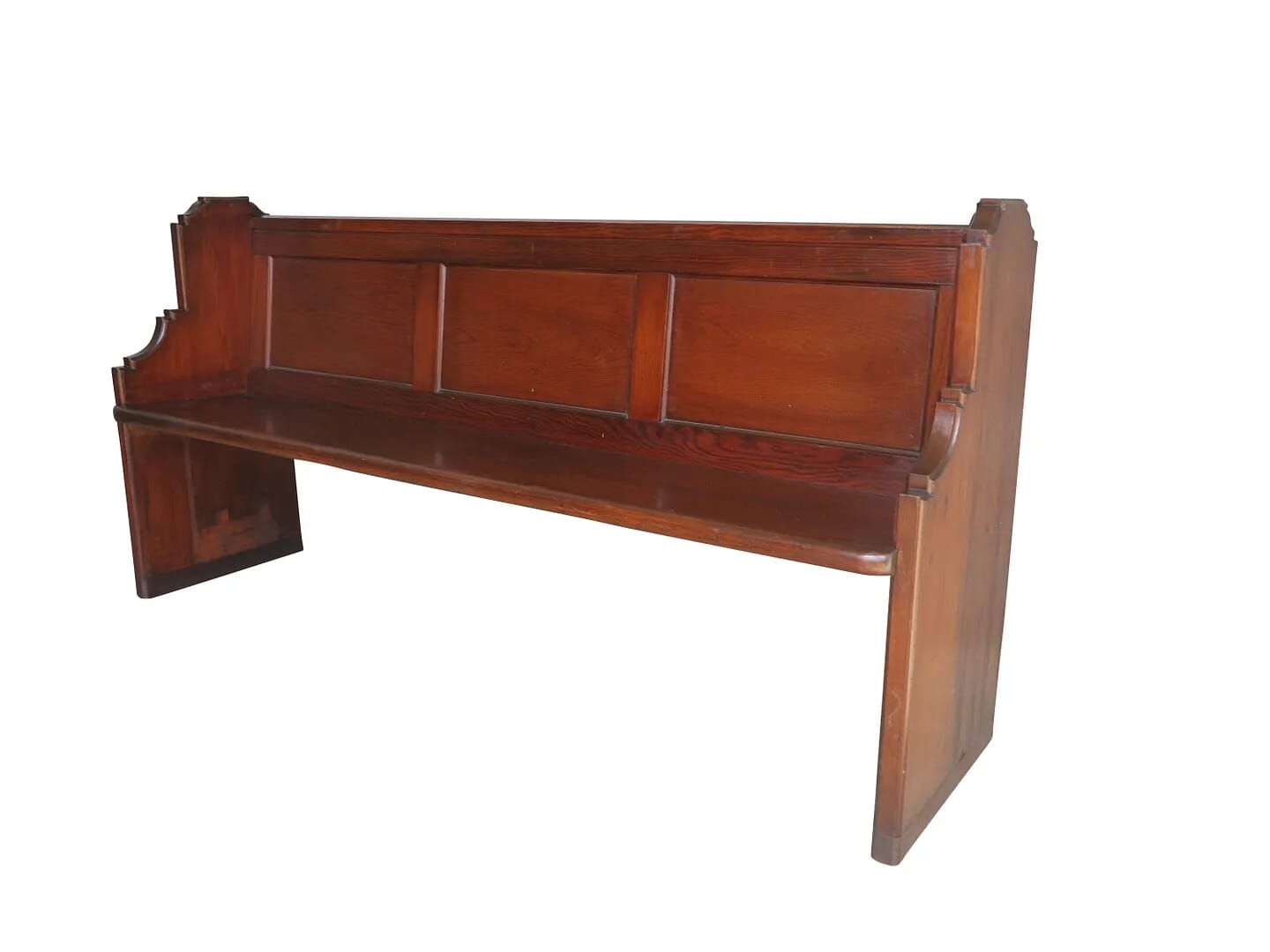 Antique Salvaged Pitch Pine Church or Chapel Pew 71 1/4" Long - 8630
