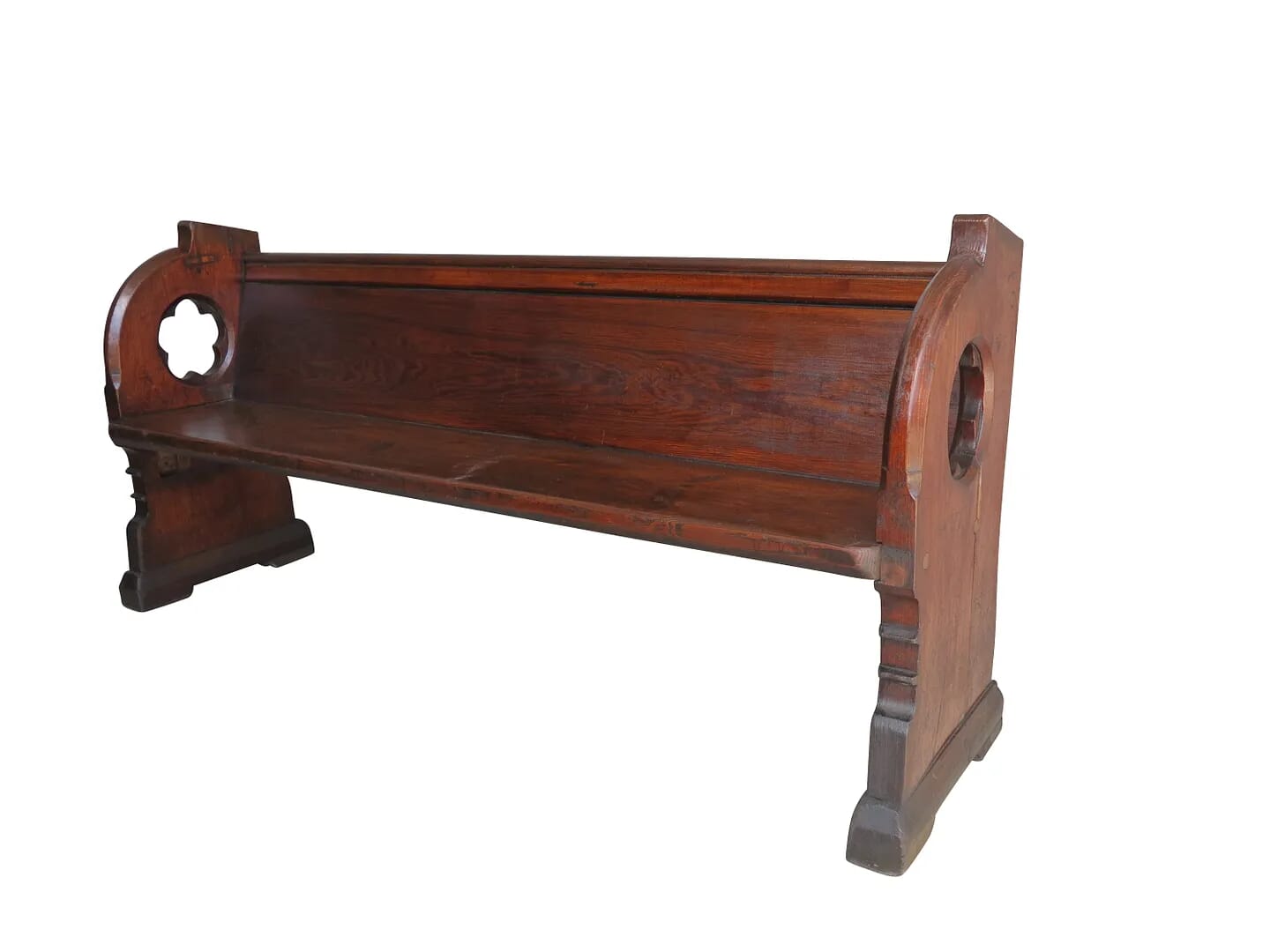 Antique Pitch Pine Church or Chapel Pew 73" Long - 8636