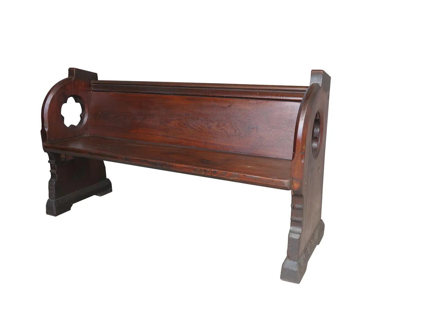 Antique Pitch Pine Decorative Church or Chapel Pew - 8629