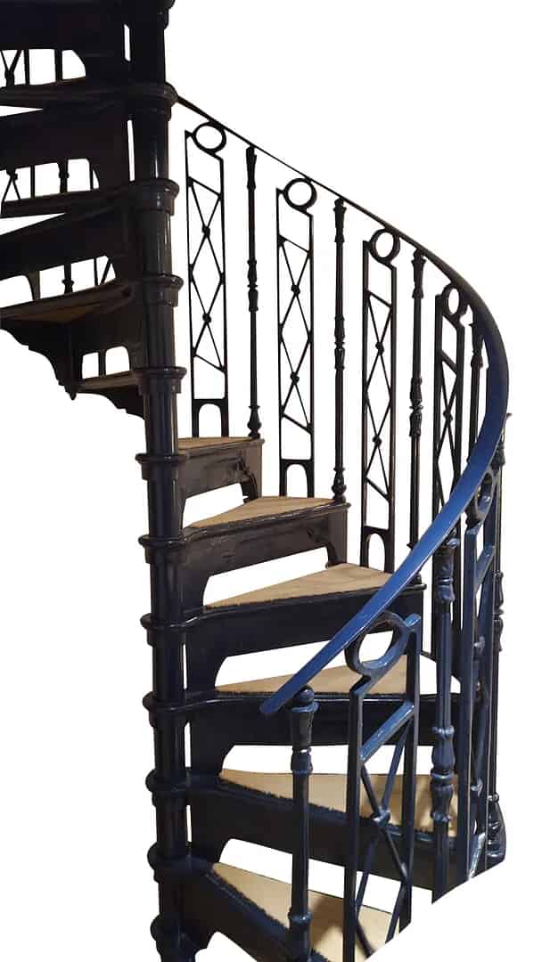 Blue Cast Iron Spiral Staircase Made by Safety Stairways