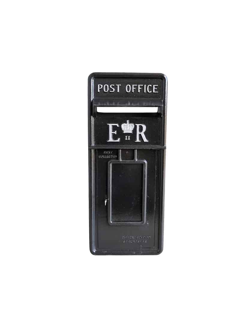 Reproduction Royal Mail Cast Iron Post Box Front Black