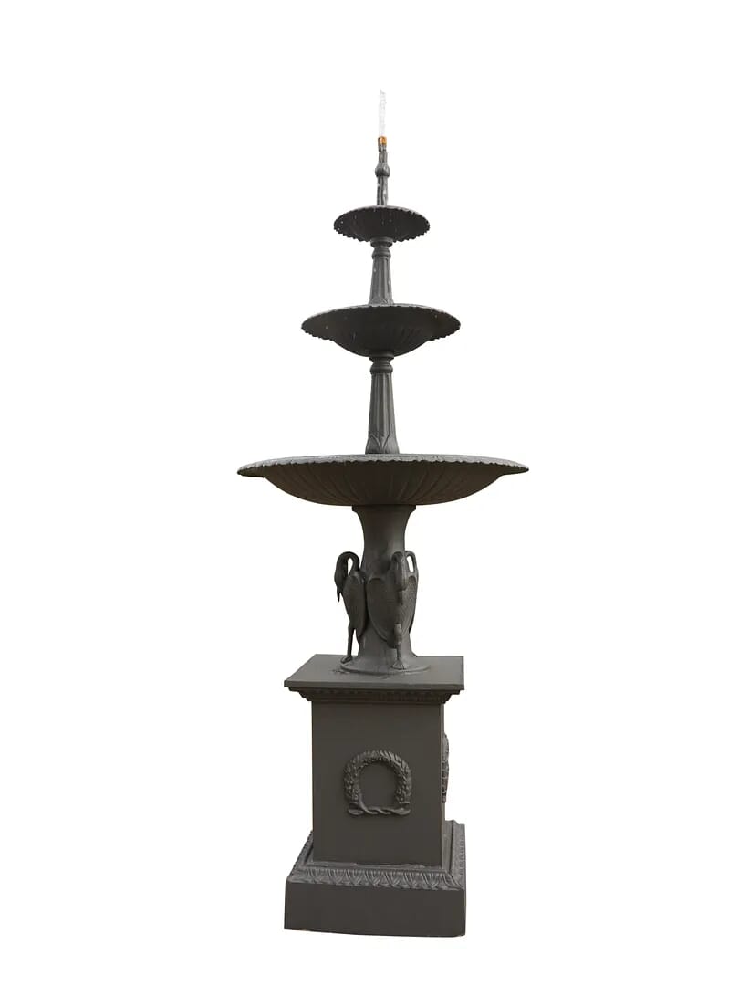 Large Cast Iron Heron 3 Tier Garden Outdoor Water Fountain - 8582