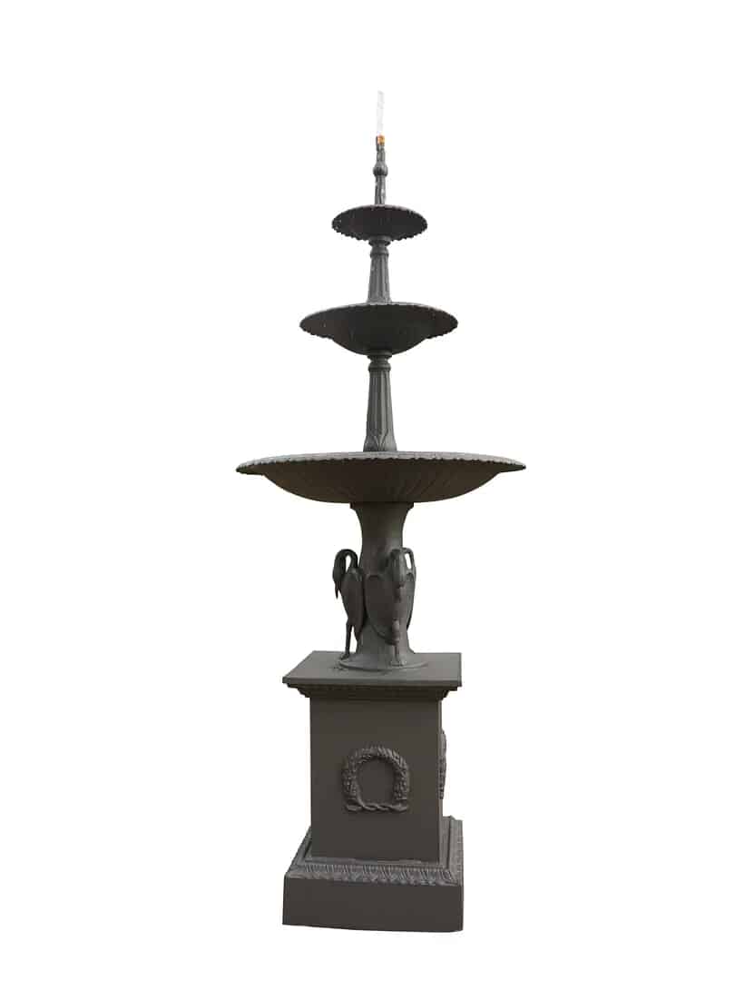 Vintage Cast Iron Three Tier Heron Reclaimed Fountain