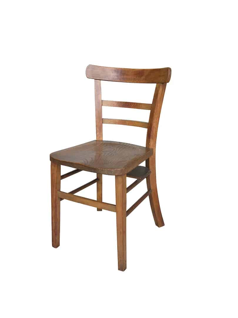 Antique Salvaged Church or Chapel Chairs with Book Shelf
