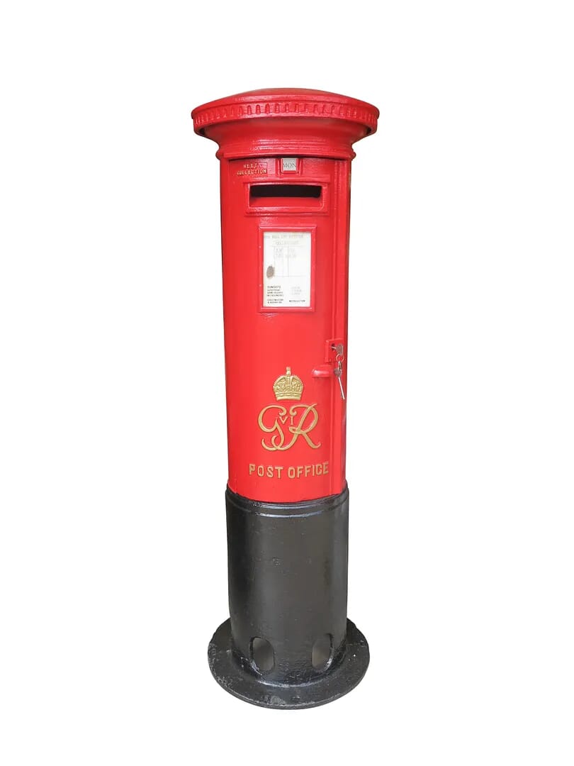 Red Royal Mail Original Cast Iron 'George VI' Pillar Box - 8421