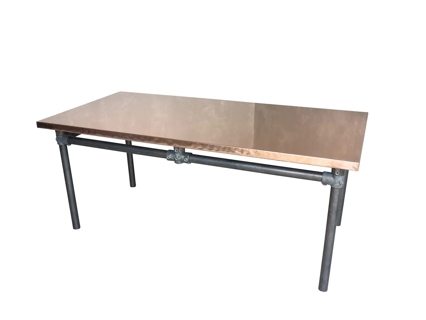 Bespoke Natural Copper Top Table & Galvanised Base - D1416