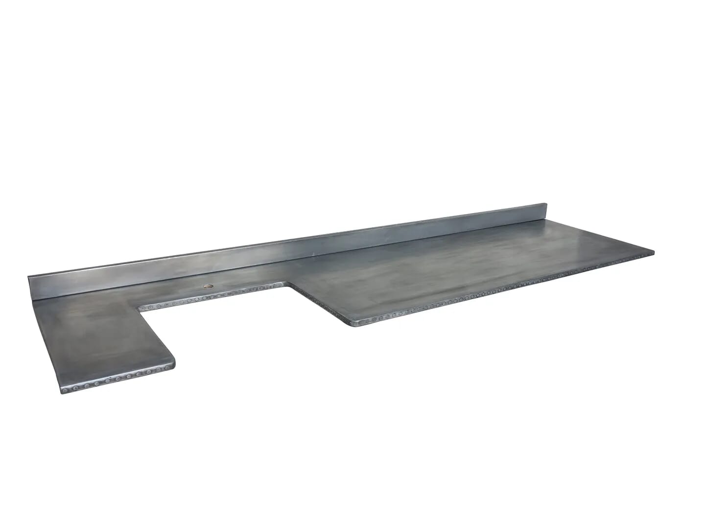 Light Antiqued Bespoke Zinc Kitchen Worktops & Splashbacks - D1419