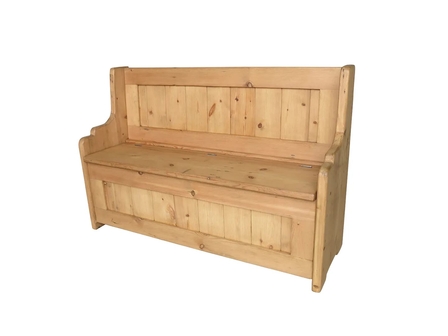 Bespoke Reclaimed Pine Settle With Lift Up Seat Storage - D1433
