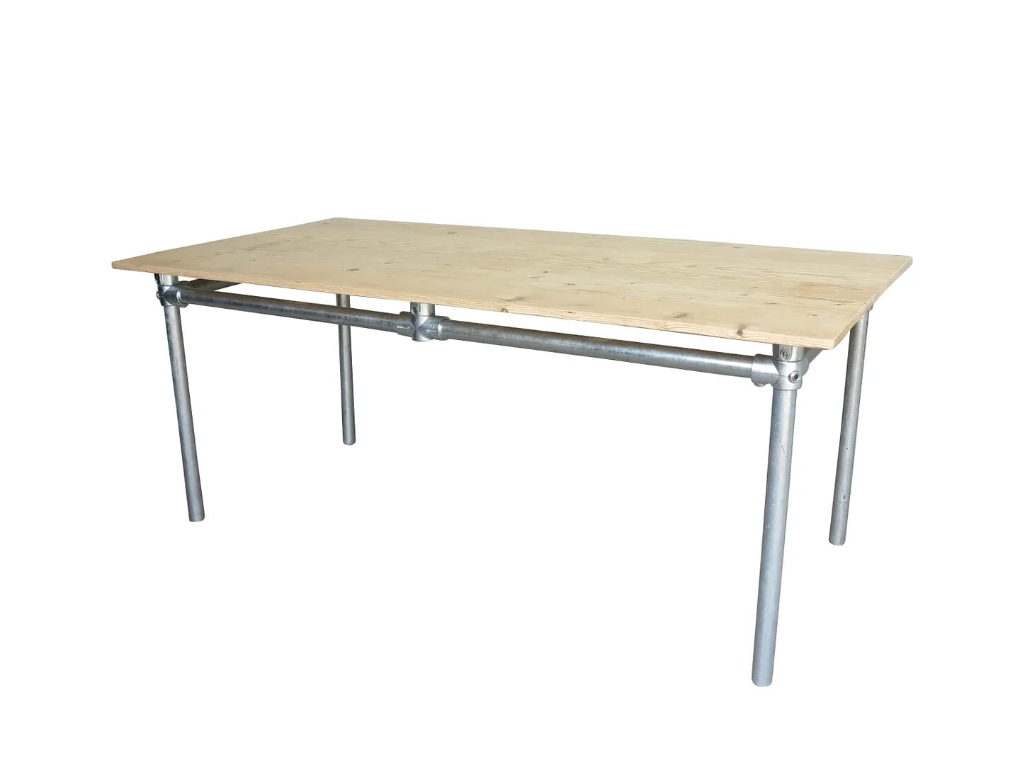 Bespoke Reclaimed Pine Top & Galvanised Steel Base - D1434