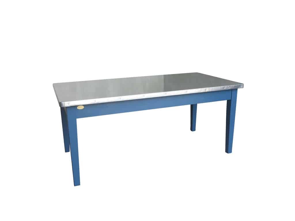 Handmade Natural Solid Zinc Top Kitchen Table
