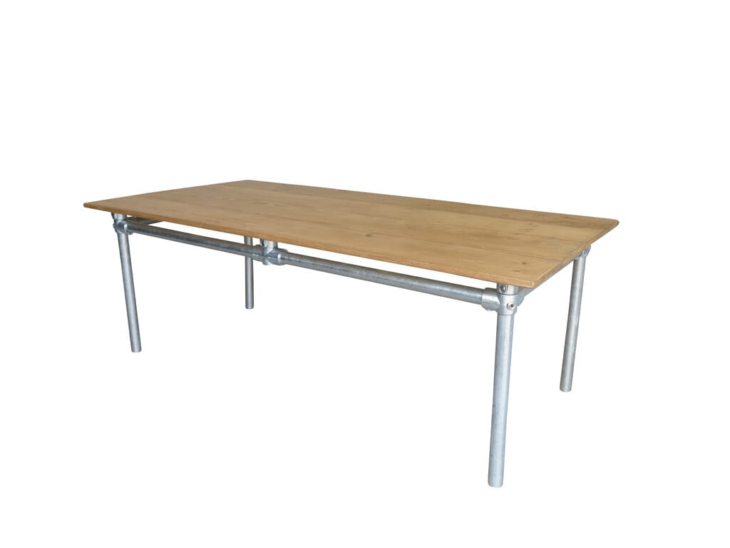 Bespoke Waxed Reclaimed Pine Top & Industrial Base - D1437