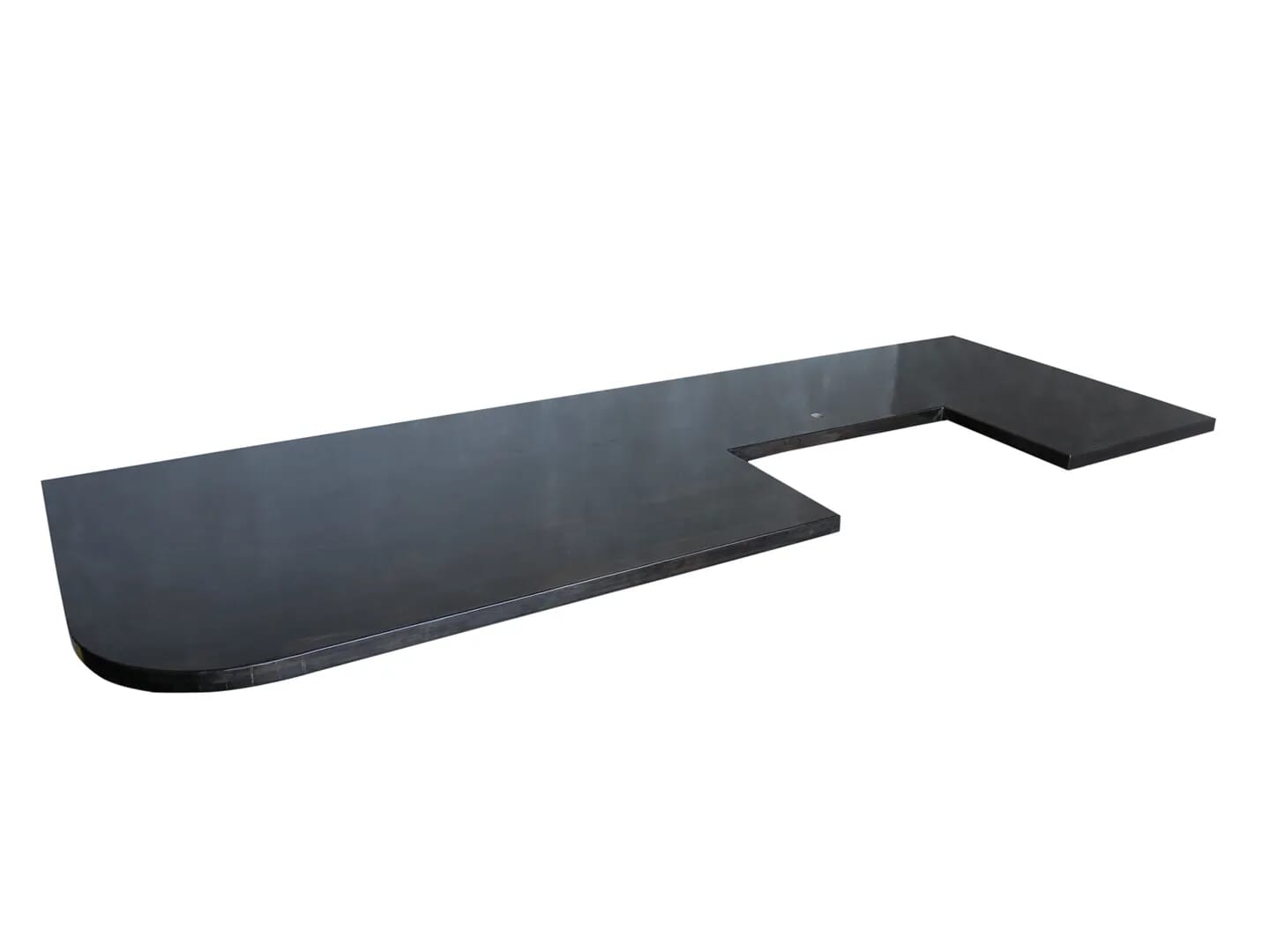 Handmade Antiqued Zinc Kitchen Worktop with Large Corner - D1446