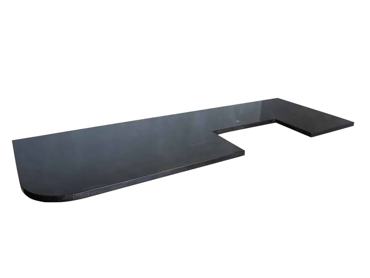 Handmade Antiqued Zinc Kitchen Worktop with Large Corner