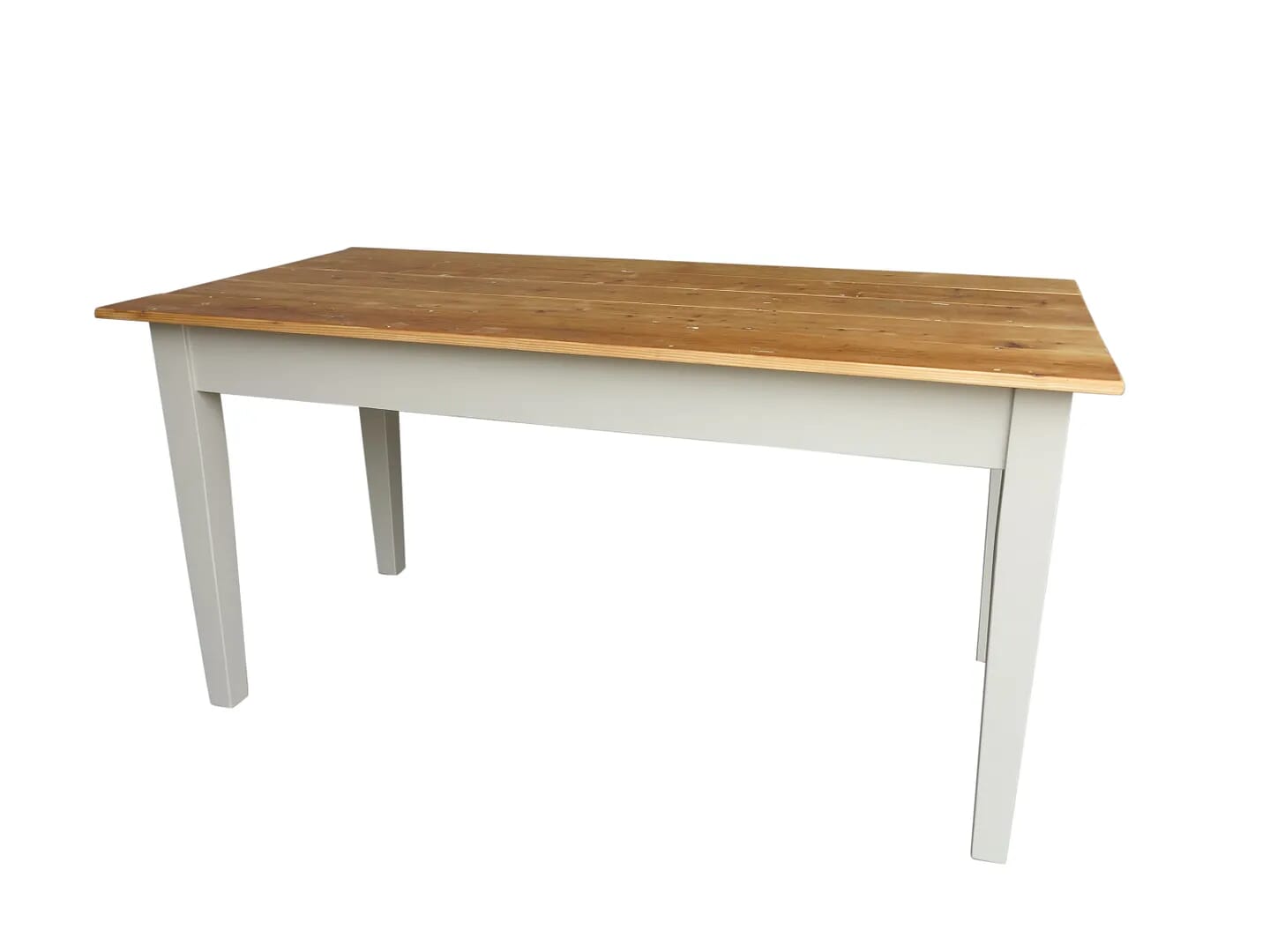 Handmade Antique Floorboard Top Table With Painted Base - D1451