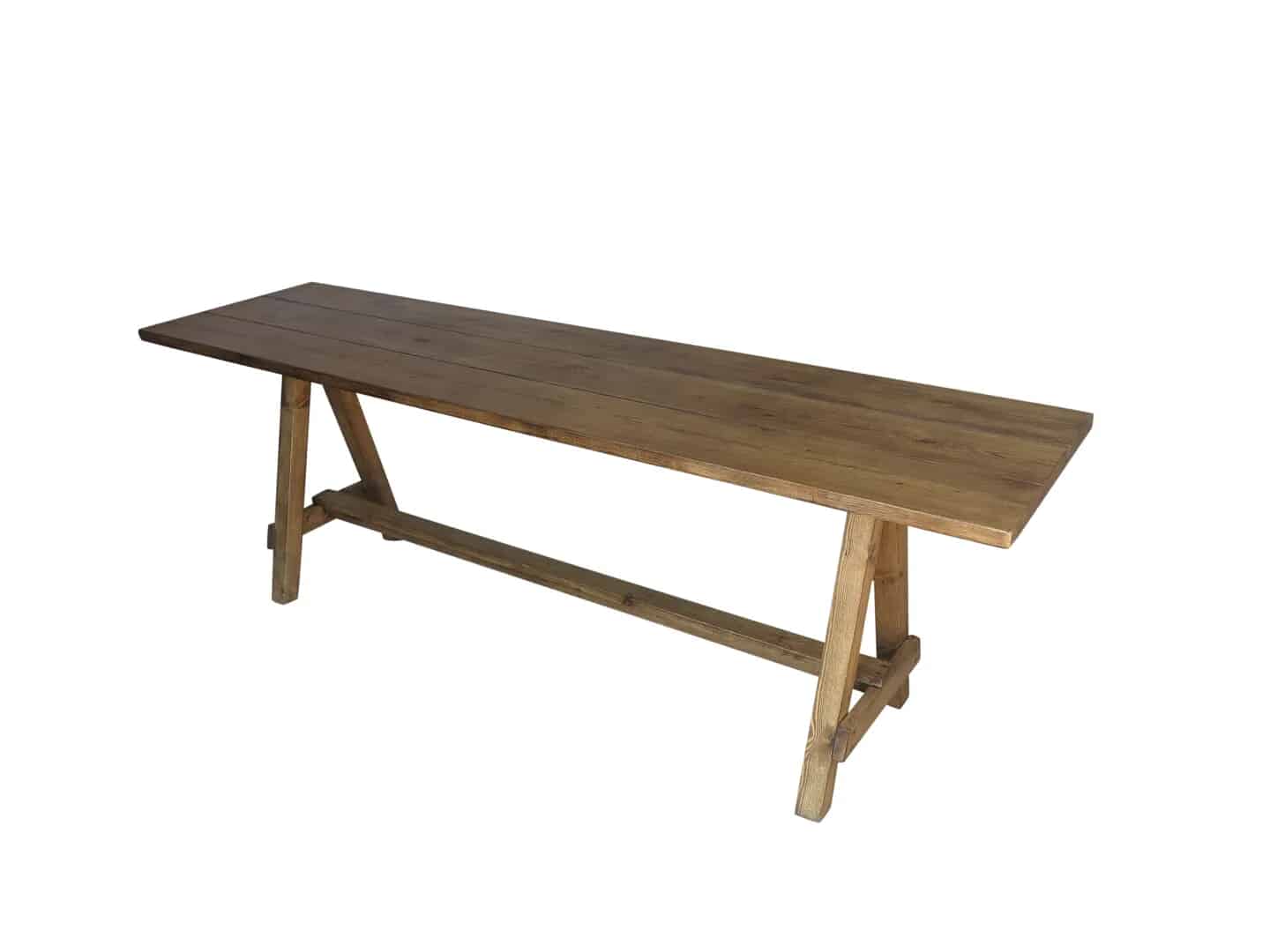 Handmade Plank Top Trestle or A Frame Wooden Table