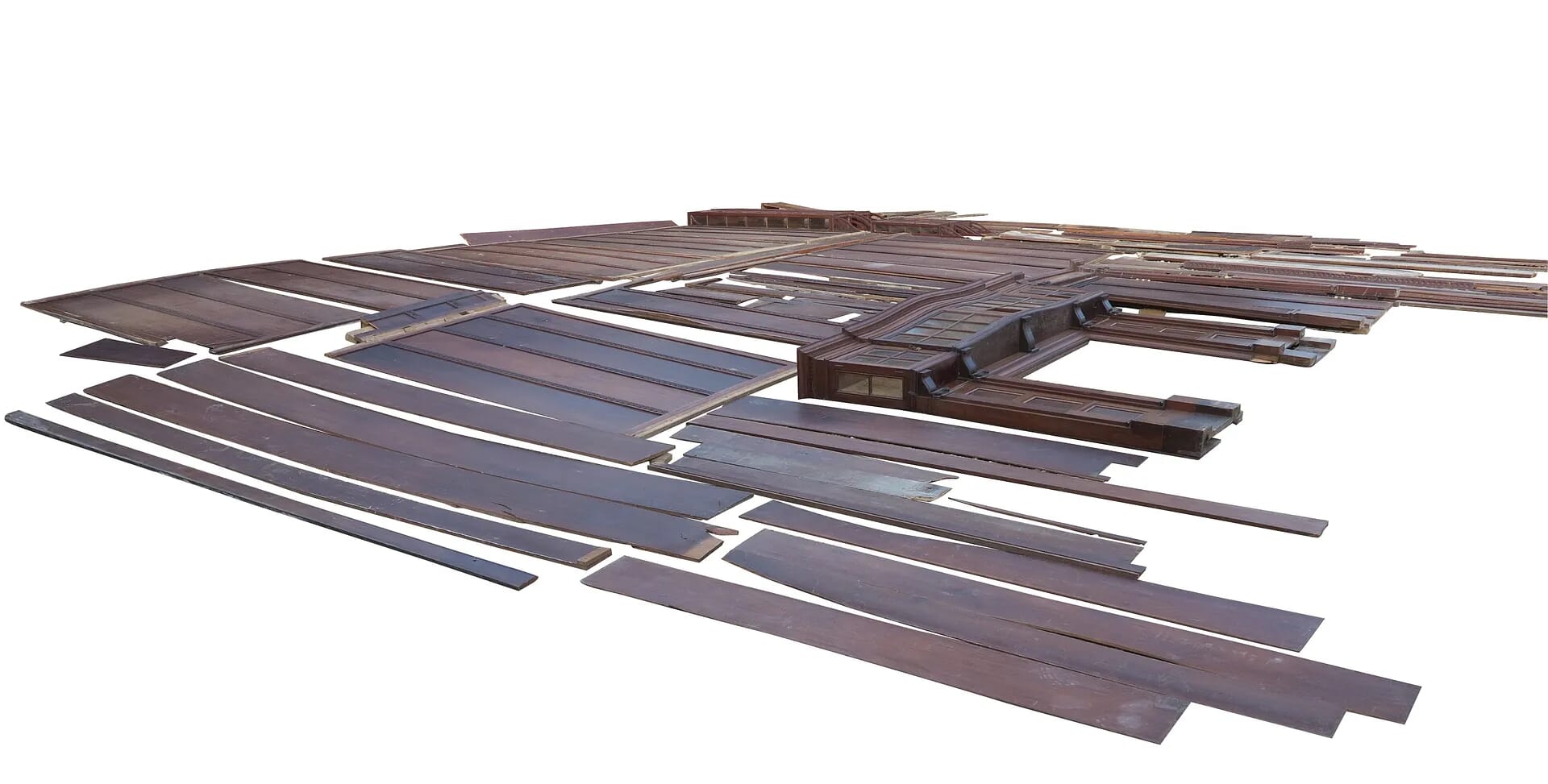 Reclaimed Mahogany Wall Panelling and Fire Surround - 8655