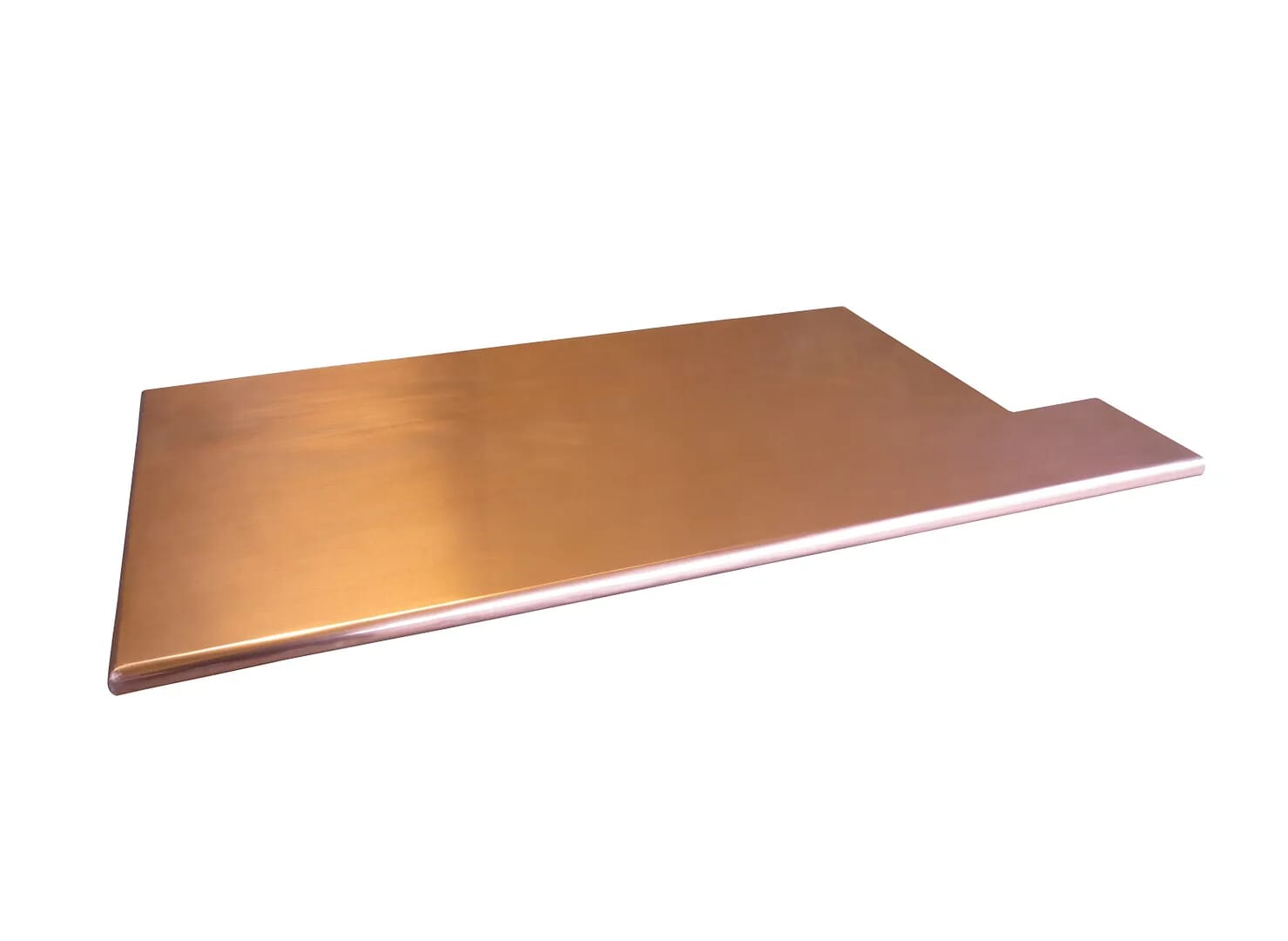 Natural Copper Bespoke Kitchen Worktop With Bullnose Edge - D1457