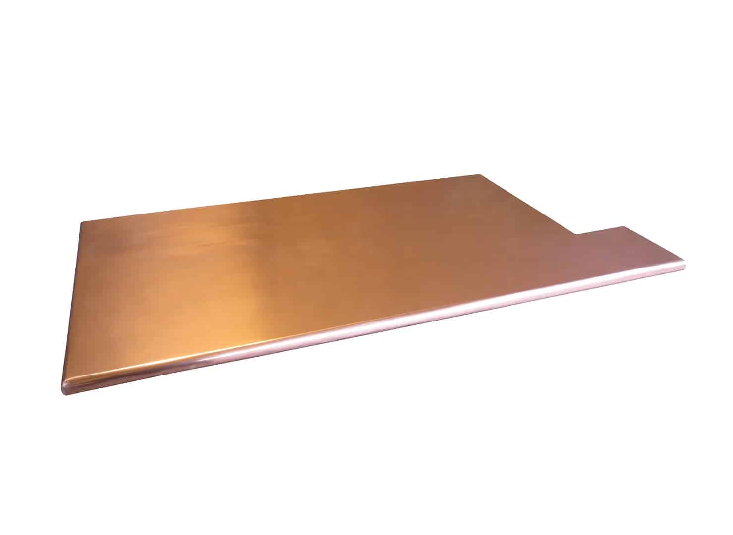 Natural Copper Bespoke Kitchen Worktop With Bullnose Edge