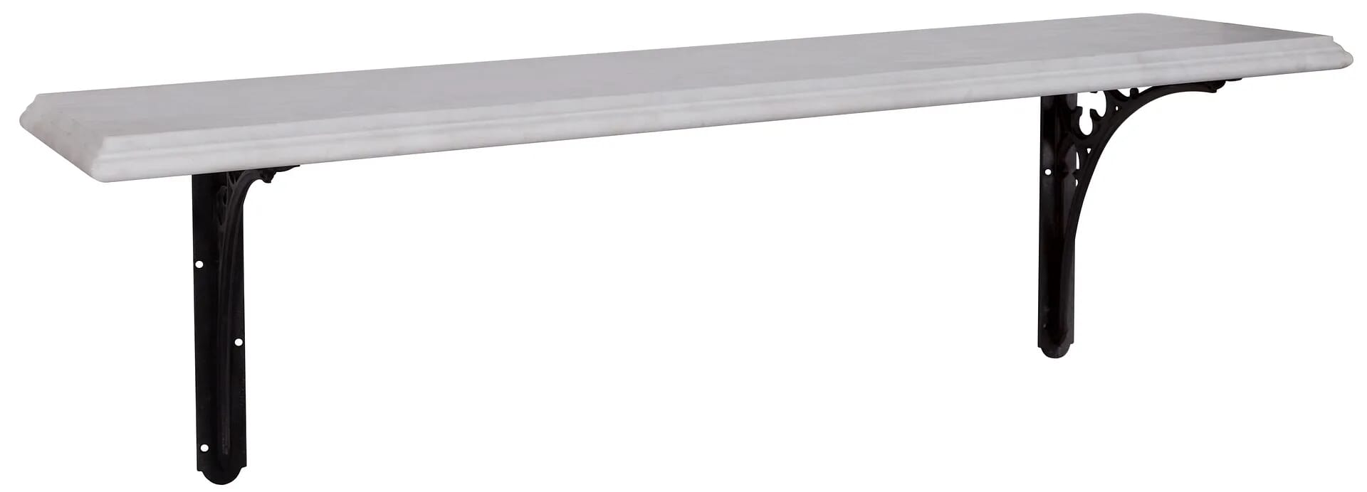 800mm Long Carron White Marble Shelf with Cast Iron Brackets - HEF010/HEF011