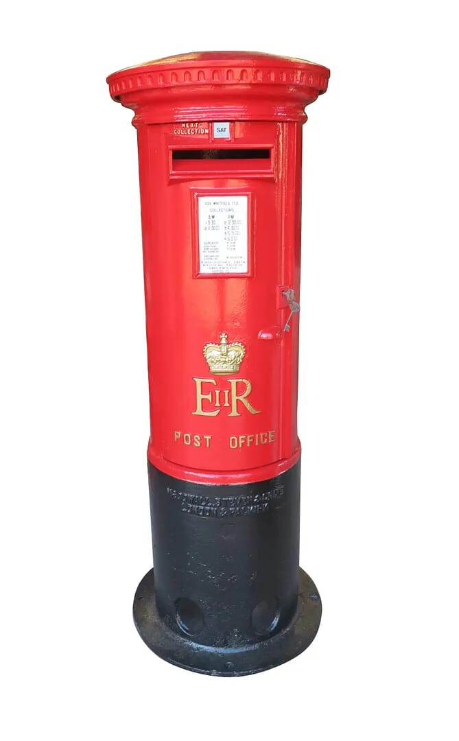 Original Cast Iron Elizabeth II Post Office Pillar Box - 8706