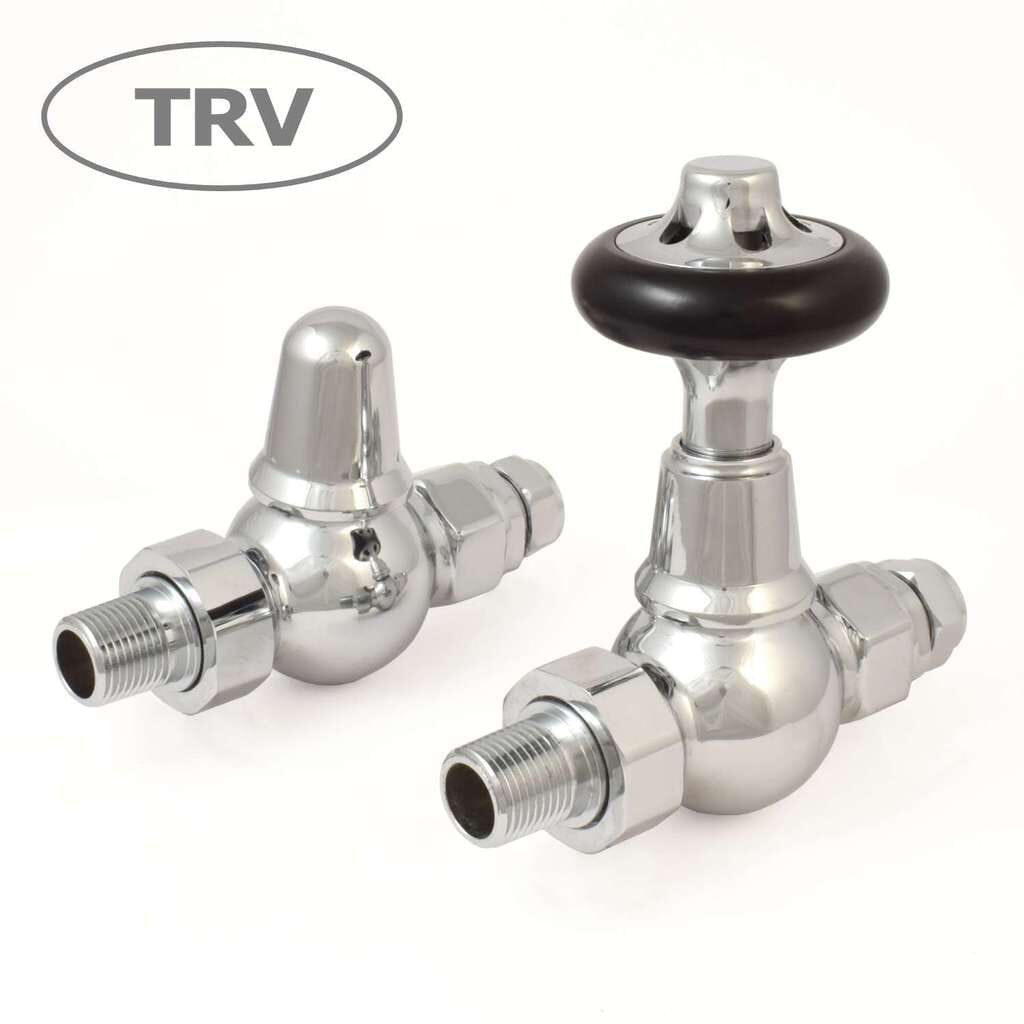 Admiral Chrome TRV Straight Radiator Valves - adchts