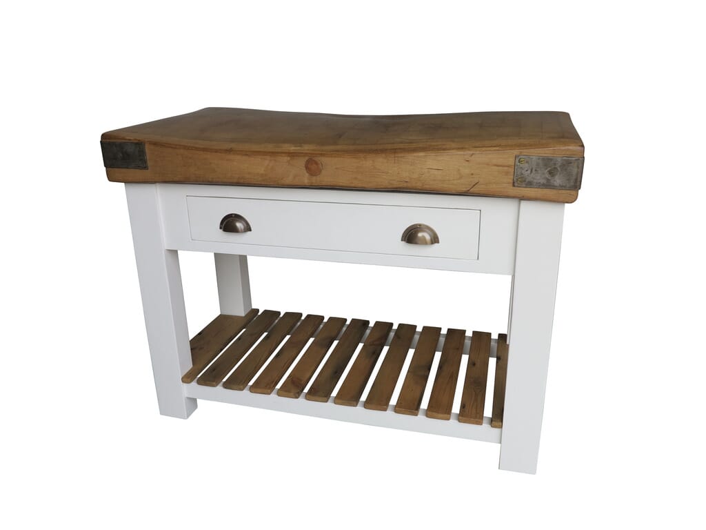Antique Butchers Block top on Bespoke Base - D1468