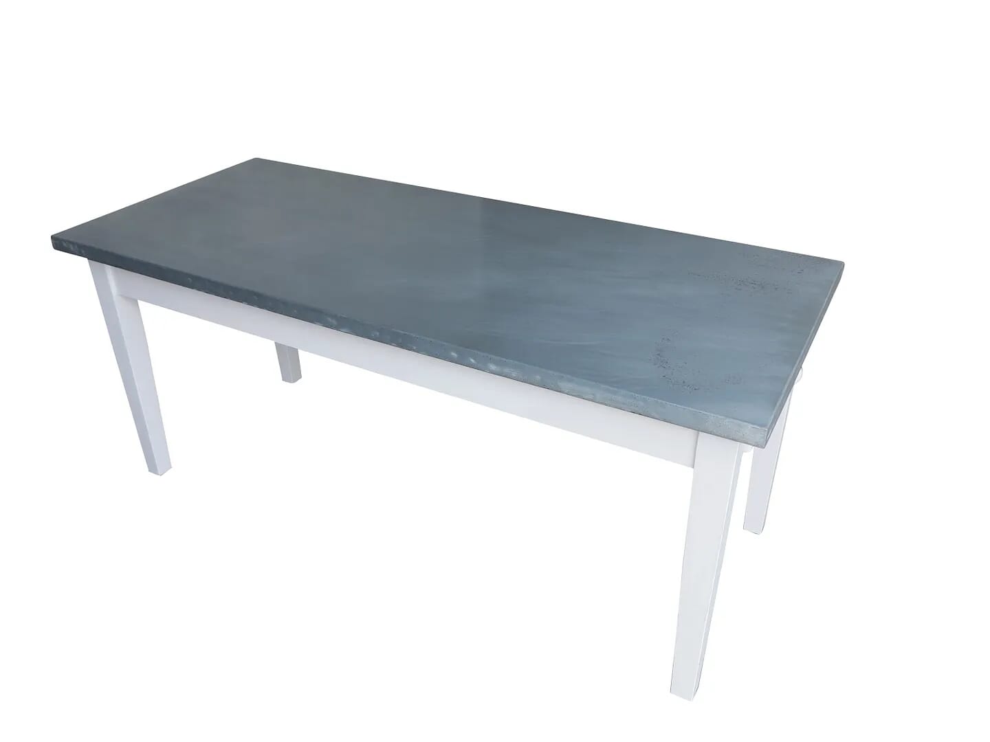 Handmade Antiqued Distressed Zinc Top Kitchen Table - D1476