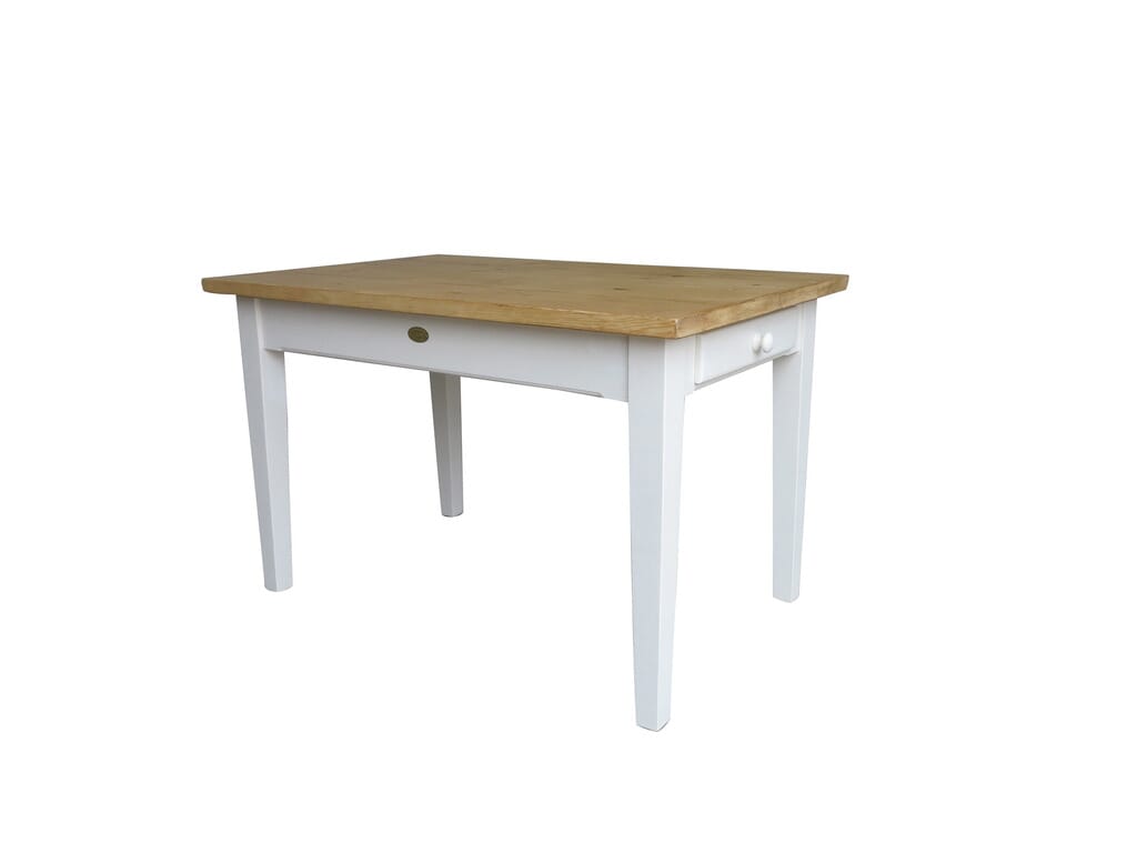 Wooden Plank Top Kitchen Table with a Drawer - D1482