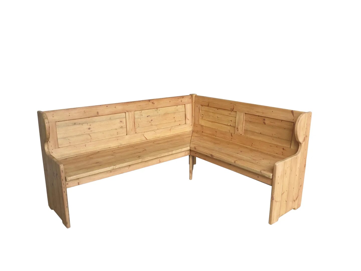 Bespoke Reclaimed Pine Corner Pew In Two Pieces - D1482a