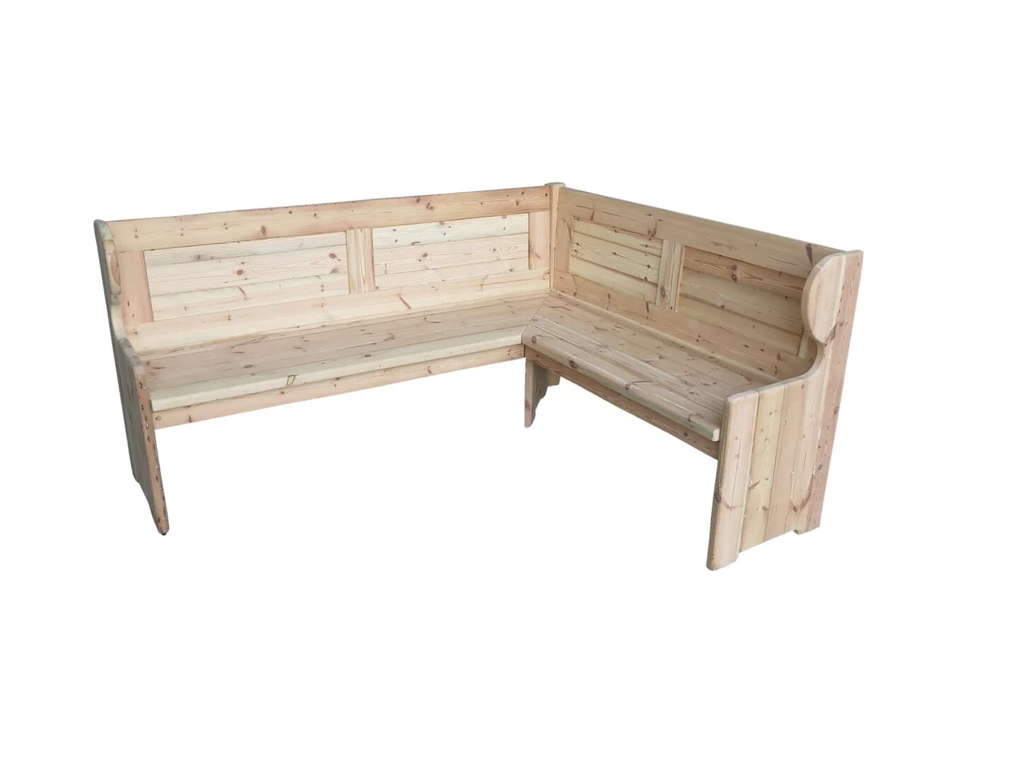 Bespoke Reclaimed Unwaxed Pine Corner Pew In Two Pieces - D1483